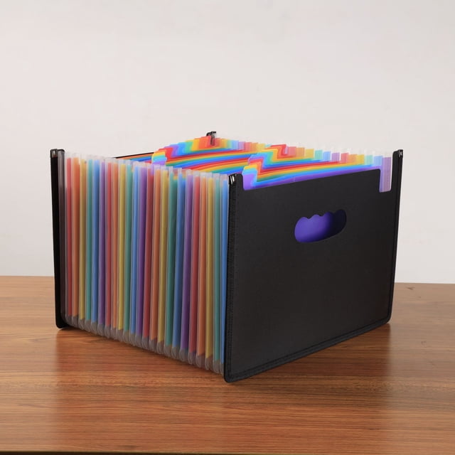 Papel de prueba para estudiantes A4 arco iris 12 13 cuadrícula 24 cuadrícula cubierta redonda bolsa de órgano portátil carpeta