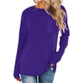 thumbnail image 2 of Fouhkni Long Sleeve Shirts for Women Crew Neck Casual Basic Tees Soft Loose Solid Color Fall Tops, 2 of 5