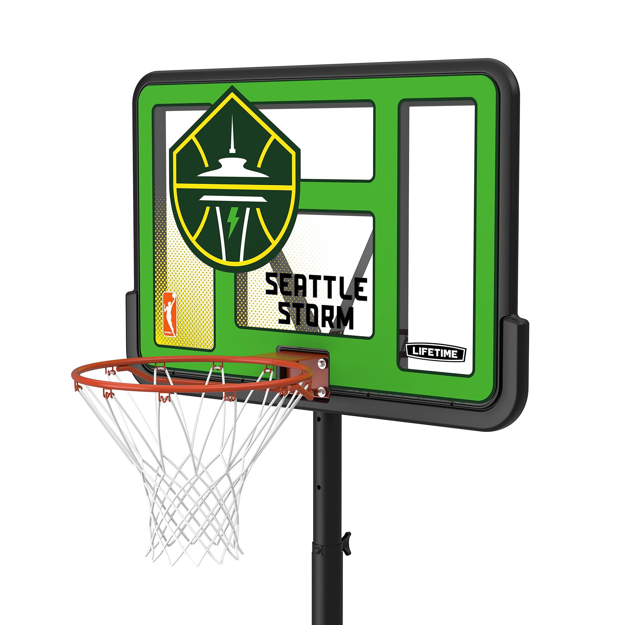 Lifetime WNBA Seattle Storm 44" Portable Basketball Hoop with Wheels - 7.5 to 10 Ft Adjustable Height