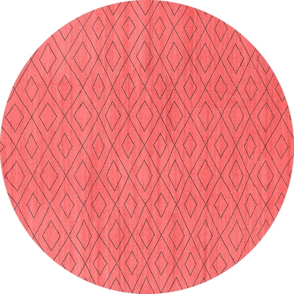 Ahgly Company Indoor Round Oriental Red Industrial Area Rugs, 3' Round
