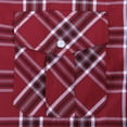 thumbnail image 4 of Coevals Club Men's Western Shirt Cowboy Plaid Country Pearl Snap Button Long Sleeve Two Pockets Work Shirts 08 Red White Small, 4 of 7