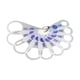 thumbnail image 1 of Regla medidora de diámetro de fruta, calibrador circular de fruta, ligero, flexible, con múltiples orificios blanco, 1 of 9