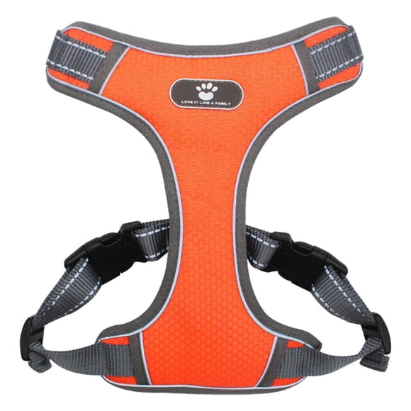 Arnés reflectante para perros que garantiza visibilidad nocturna y entrenamiento al aire libre. Naranja L