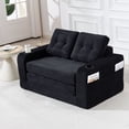 thumbnail image 2 of S-HOME Versatile Fold Out Floor Couch Bed Memory Foam Cushions With Side Pockets And Cup Holders For  Living Room And Bedroom Spaces
, Black, 2 of 18