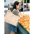 thumbnail image 2 of KAF Home Jute Grocery Tote Bag, Reusable Beach Bag with Interior Pocket and Handles, Birds, 12.5 x 17 x 7 in, 2 of 4