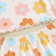 thumbnail image 6 of Okbabeha Toddler Girl Summer Clothes Baby Girls Floral T Shirt Shorts Set Infant Boho Flower Outfit 2pcs Matching Suit, 6 of 7
