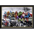 thumbnail image 1 of Marvel & DC Super-Héros Déjeuner au Sommet d'Un Gratte-Ciel - Réimpression d'Art Encadrée, 1 of 1