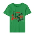 thumbnail image 5 of Fesfesfes Women Tees Women's Valentine's Day Love Printed Short Sleeved T-shirt Top Short Sleeved Round Neck Top/Shirt Workout T Shirts for Women S(US:4), 5 of 6