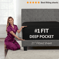 thumbnail image 3 of DeaLuxe Bedding 21” Full Size - Extra Deep Pocket Sheets - Super And Ultra Deep Bed Sheets - For Deep Mattress - 4 Piece Bed Sheet Set - Easily Fits Deep Mattress - Black, 3 of 8