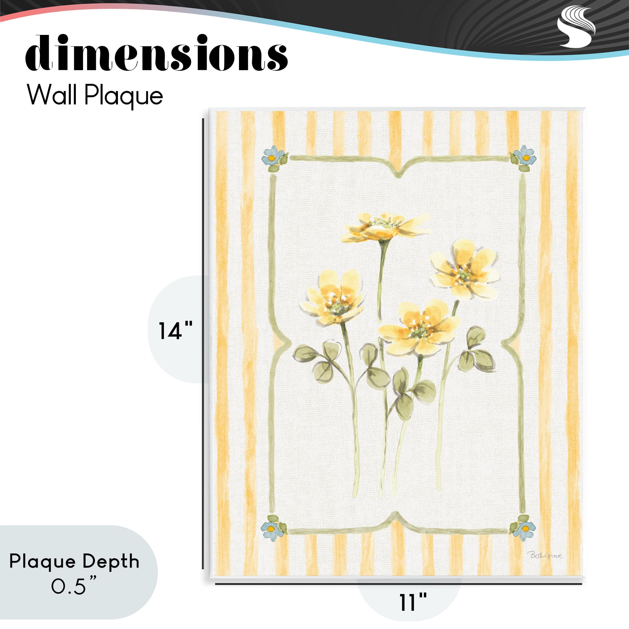 Stupell Industries Sweet Honey Florals Wall Plaque Art, design by Beth Grove