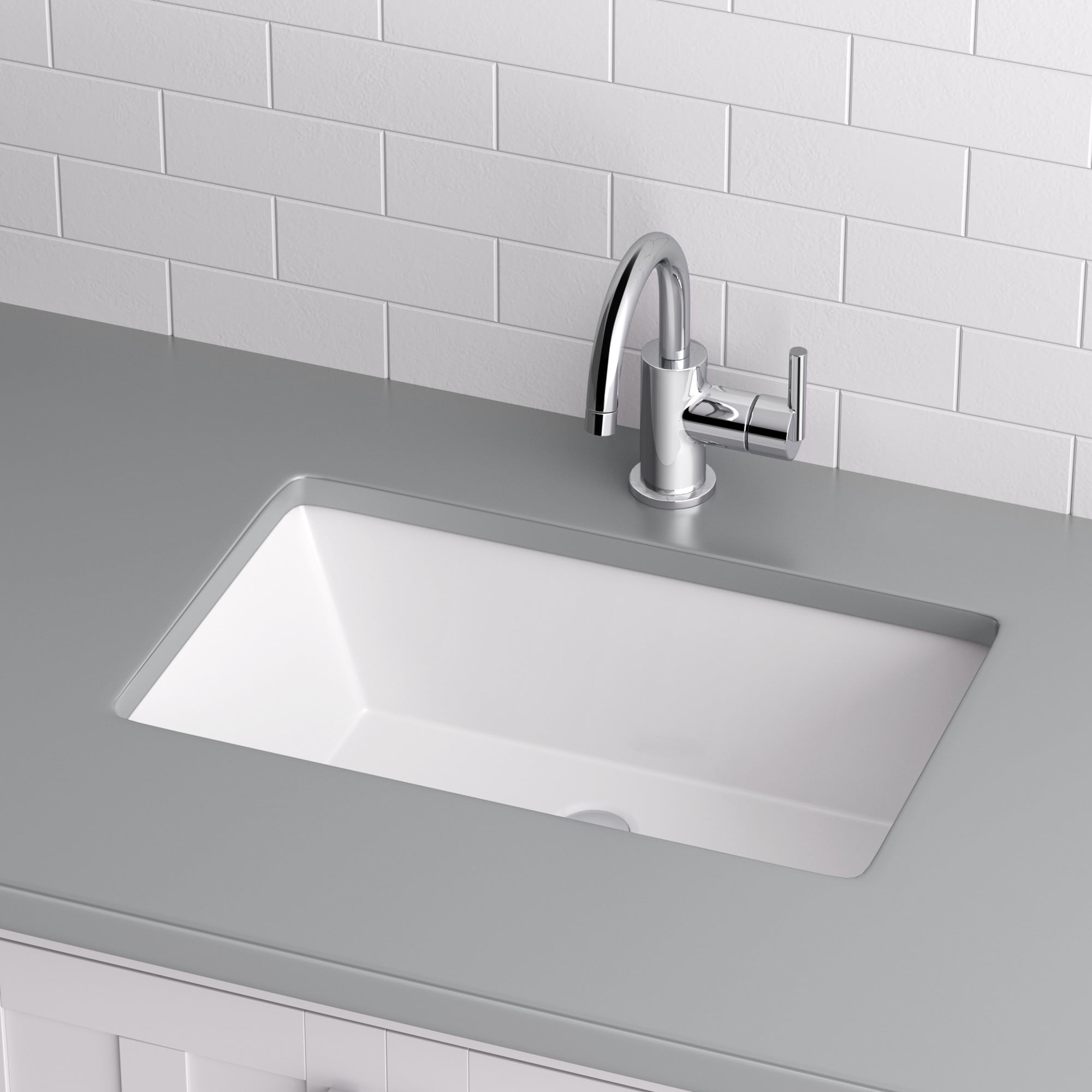 Miseno MNO2113RUBWH Rectangular 21" X 13" Undermount Bathroom Sink - White