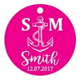 thumbnail image 1 of 100 PCS Personalized Initial with Anchor Wedding Favor Gift Paper Tags Custom Made Round Hang Tags, 1 of 1