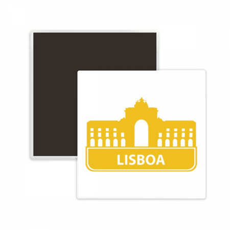 

Lisboa Portugal Yellow Landmark Square Ceracs Fridge Magnet Keepsake Memento