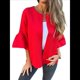 thumbnail image 1 of Chaqueta de Traje Informal Elegante con Abertura Frontal, Acampanada y Mangas 3/4 para Mujer. Rojo XL, 1 of 7