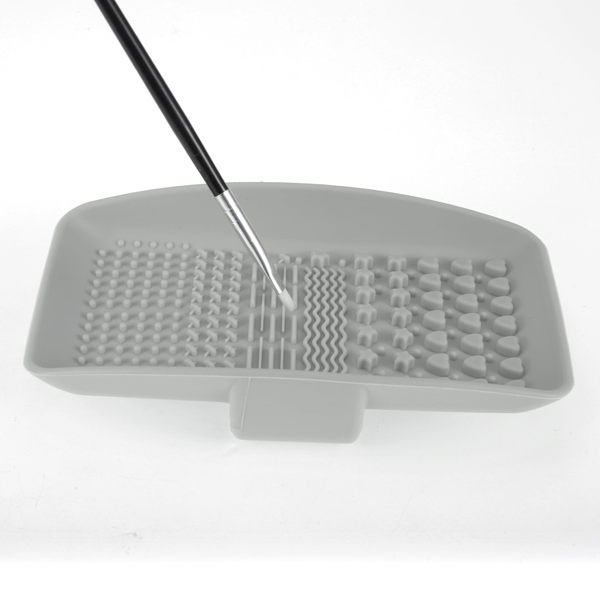 Unique Bargains Square Makeup Sponge Brush Cleaner Gray