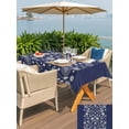 thumbnail image 5 of Outdoor Tablecloths with Umbrella Hole & Zipper, Japanese 54x80 Inch Tablecloth Rectangle, Navy Blue Country Flowers Leaves Aesthetic Waterproof Table Cloth, Patio/Pool/Picnic Table Covers, 5 of 8