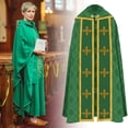 thumbnail image 5 of Medieval Formal Cape, Green Decorative Printed Wrap, 47.24inch, 5 of 7