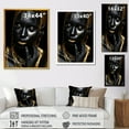 thumbnail image 4 of Designart "Essence of Femininity Black and Gold Portrait IV" Fashion Framed Wall Art - Glam Black Woman Portrait Entryway Framed Wall Art, 4 of 6