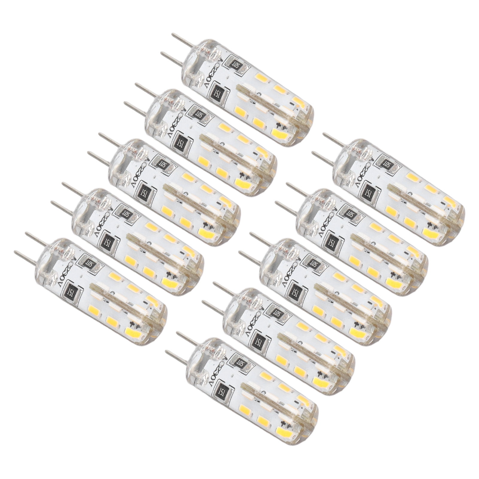 LED Landscape Light Bulbs, 10 Pcs G4 LED Bulbs 1.5W AC220V Bi Pin Base For Walmart.com