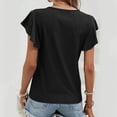 thumbnail image 4 of TSADFHJI T-Shirts en Coton pour Femmes Blanc Mode Manches Courtes Col Rond T-Shirt Noir TG, 4 of 6