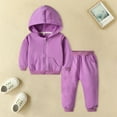 thumbnail image 2 of Mercatoo Newborn Infant Baby Girls Sweatshirts Solid Color Hoodies Tops Pants 2PCs Tracksuit Fall Winter Clothes Set, 2 of 5