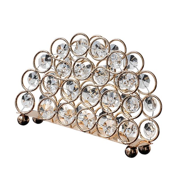 Servilletero para restaurante, soporte para servilletas, único, resistente, para decoración del hogar, soporte de pie para pañuelos, abrazadera de Oro