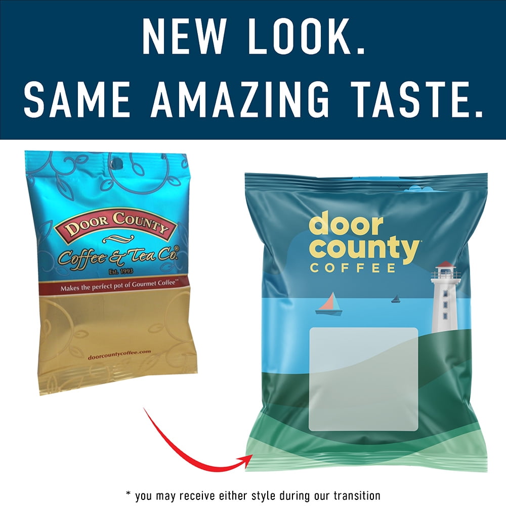 Door County Coffee Ground Coffee Sampler Pack, 10 Unique Coffees, Flavored & Non-Flavored, Roasted by Door County Coffee, 1.5oz Bags, 10ct Coffee Variety Pack