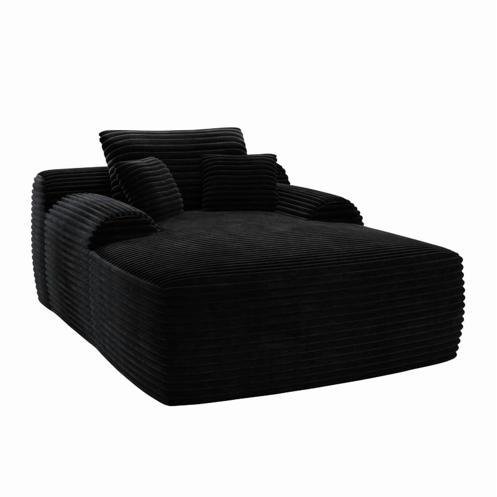 Oversized Boneless Chaise Lounge Chair Indoor, Cloud Plush Reading Chair Deep Seat Sofa Couch Bed with 3 Pillows for Living Room, No Assembly Required