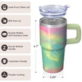 thumbnail image 3 of 20oz Stainless Steel Cup with Handle and Straw, Geometric Texture Insulated Double Wall Travel Tumbler Leak Proof, 3 of 5