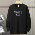 thumbnail image 2 of Men's 100% Cotton Heavyweight Letter Printed Long Sleeve T-shirt, 2 of 12