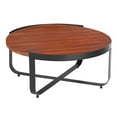 thumbnail image 2 of Christopher Knight Home Industrial 36" Outdoor Coffee Table, Wood Top with Metal Frame, Khaya, 2 of 6