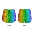 thumbnail image 6 of Goofa Glitter Rainbow Printed Women 2 in 1 Running Shorts,Quick Dry Athletic Workout Shorts,High Waisted Athletic Shorts with Liner Pockets-Large, 6 of 9