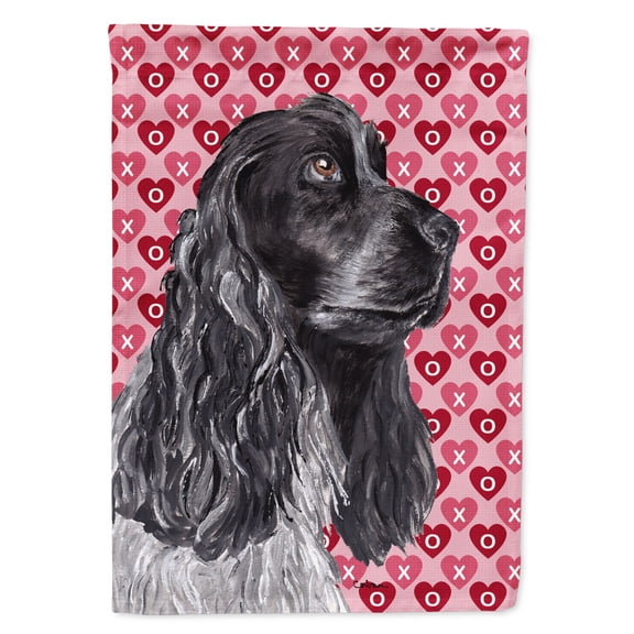 Carolines Treasures SC9554-FLAG-PARENT Cocker Spaniel Valentines Love Flag  multicolor