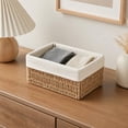 thumbnail image 5 of AOMXGD Hand Woven Rope Storage Basket, 8.7x6.3x4.3In Decorative Organizer Plastic Bin For Kitchen, Bathroom, Closet, Shelves Daily Sundries Arrangement, 5 of 7