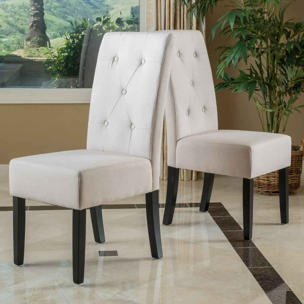 Noble House Teagan Modern Contemporary Fabric Tufted Dining Chairs, Set