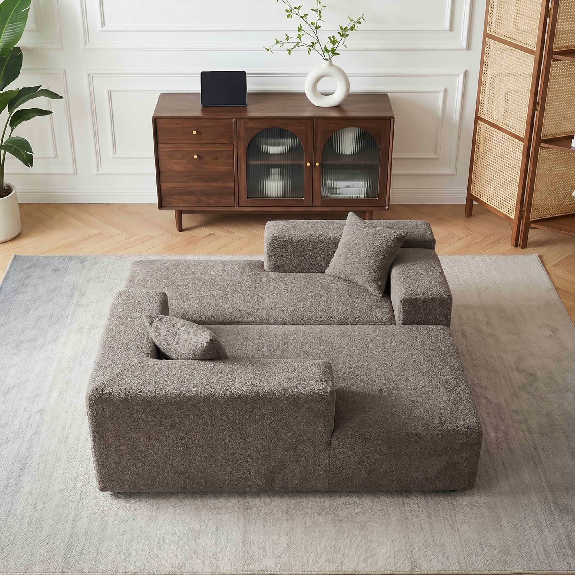 MAYEERTY 104" Cloud Sectional Couch with L-Shape Chaise, Modern Modular Sofa with Deep Seat, Upholstered Couches with Back Cushion for Living Room Bedroom, No Assembly Required