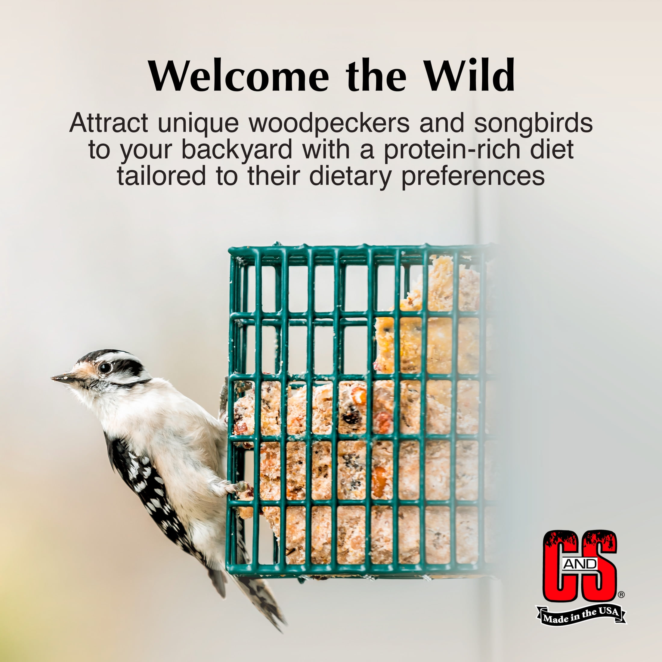 (3 pack) C&S No- Melt Suet Dough Woodpecker & Songbird Wild Bird Food, New 10 oz- 8 Pack
