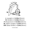 thumbnail image 4 of Amerock Glacio 1-3/8 in (35 mm) Length Clear/Polished Nickel Cabinet Knob, 4 of 4
