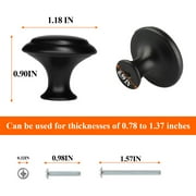 Fabulas 40 Pack Cabinet knobs, Black Kitchen Cabinet Knobs 1-3/16 Handles Knobs for Dresser Drawers-Kitchen Cabinet Hardware with Screws