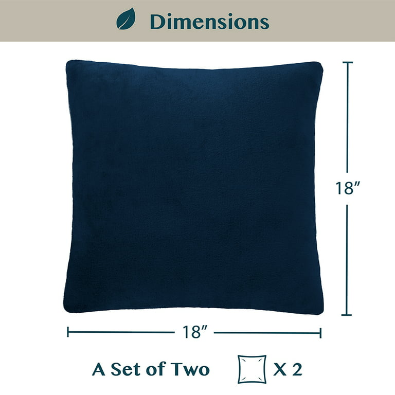 PAVILIA Teal Blue Throw Pillow Covers 18x18 Set of 2, Decorative Pillow Cases for Bed Sofa Couch, Boho Aesthetic Accent Decor Cushion Bedroom Living