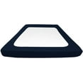 thumbnail image 4 of D.N.G. BEDDINGS 1 Piece Box Spring Cover - 100% Egyptian Cotton, 800 TC, Wrap Around 4 Sides Bed Skirt for Hotel & Home, Fits Box Springs up to 15 Inch - King, Stripe Navy Color, 4 of 8