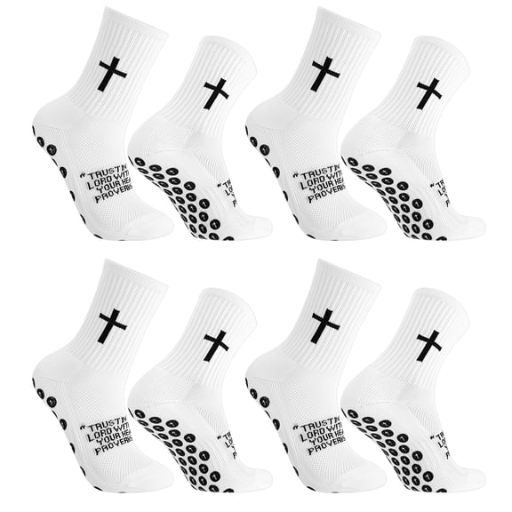 Hengguang 4 Pairs Cross Grip Soccer Socks for US 7-11, Anti Slip Socks, Sports Sock for Training
