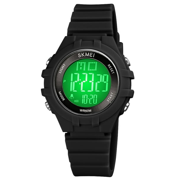 SKMEI Kids Digital Watch for Boys Girls 7 Color LED Backlight 5ATM