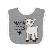 Inktastic Mama Loves Me Cute Goat Boys or Girls Baby Bib
