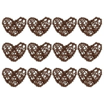 Uxcell 20Pcs Heart Shaped Rattan Ball Vase Filler Natural Rattan for Wedding Home Decoration Coffee 2.36 in