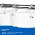 thumbnail image 4 of Rust-Proof Plastic Shower Curtain Double Hooks, Set Of 12, Clear, 4 of 5
