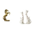 thumbnail image 1 of Estatua de caballo, figura de gato, esculturas de pareja de gatos, adorno de animal de cerámica de resina, escultura abstracta hecha a mano, adecuada, 1 of 8