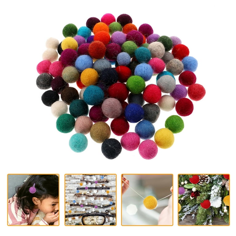 100pcs DIY Wool Felt Balls Handmade Felt Balls Clothes Decor DIY