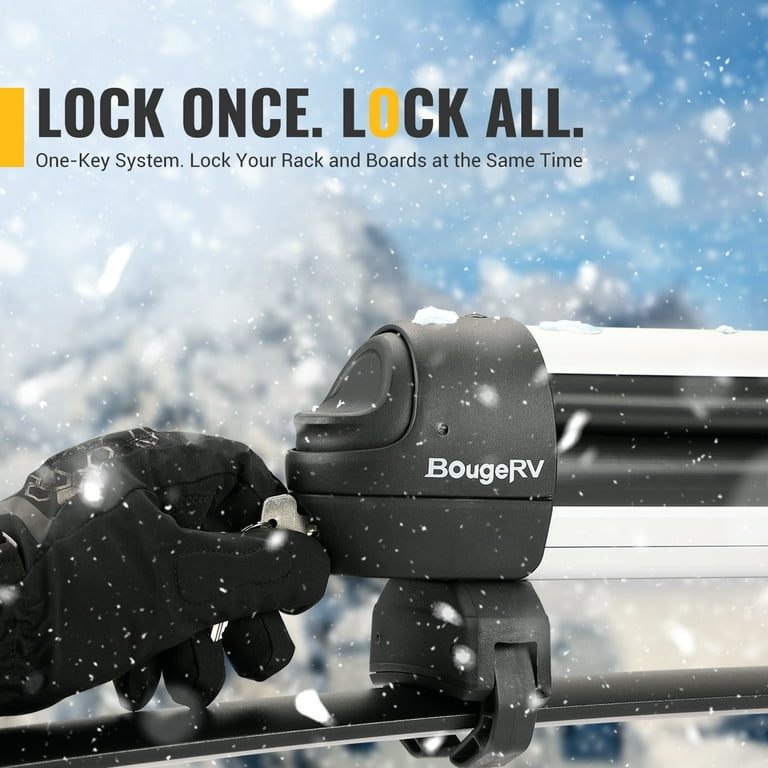BougeRV Ski & Snowboard Racks Lockable, Extension with Sliding