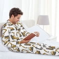 thumbnail image 6 of Salouo Funny Excavator Print Button-Front Long Sleeve Pajama Set for Men, Soft 2Pjs Men's Long Sleeve Sleepwear-Medium, 6 of 7